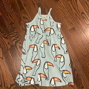 Summer dress girls size 10 Tea Company blue with toucan